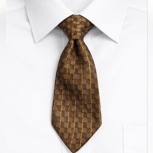 Vtg PAVONE Basketweave Psychedelic Geometric Silk Tie